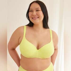 Penningtons Tivoglio Lemon Yellow Lace Underwire Ultimate T-Shirt Bra Size 48DD